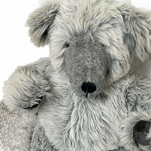 𝅺ORIGINAL Irene Heckel Grin Bear It #1090 Signed Jointed Mohair 20" Silver - Picture 3 of 7